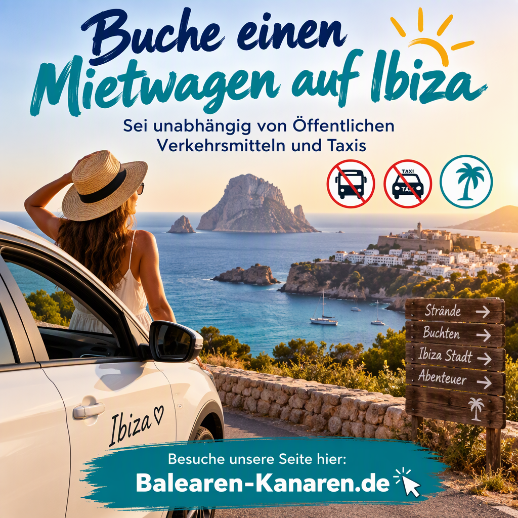 Buche einen Mietwagen auf Ibiza