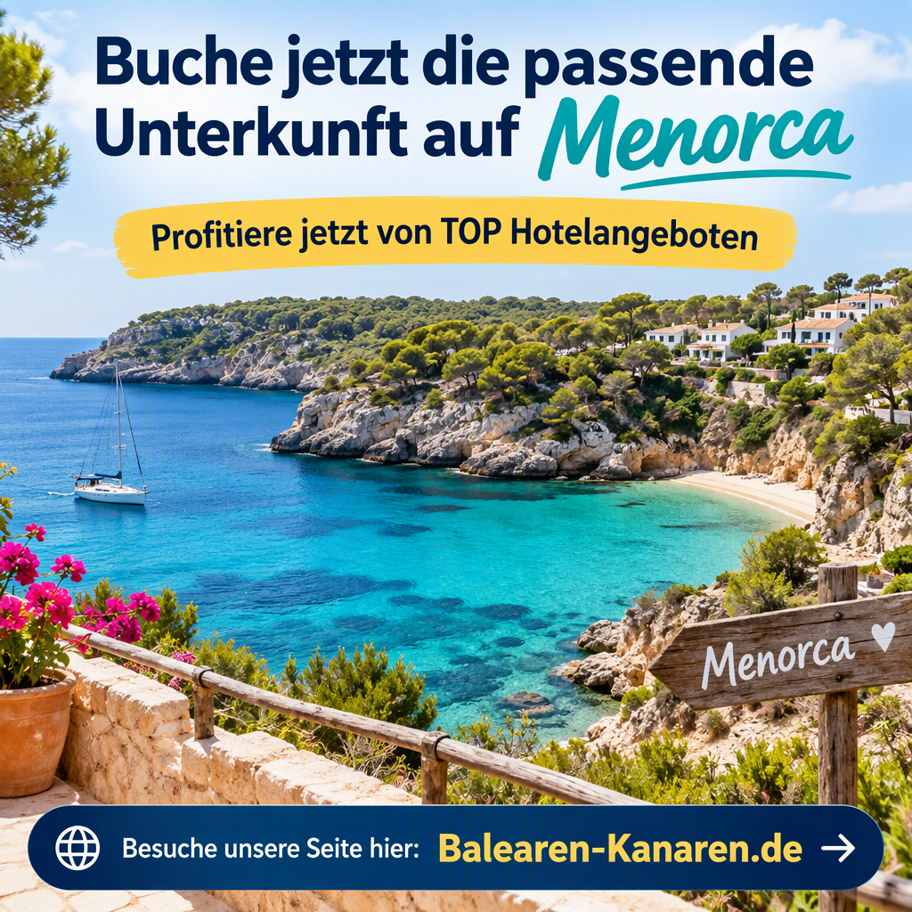 Buche jetzt Deine Unterkunft auf Menorca